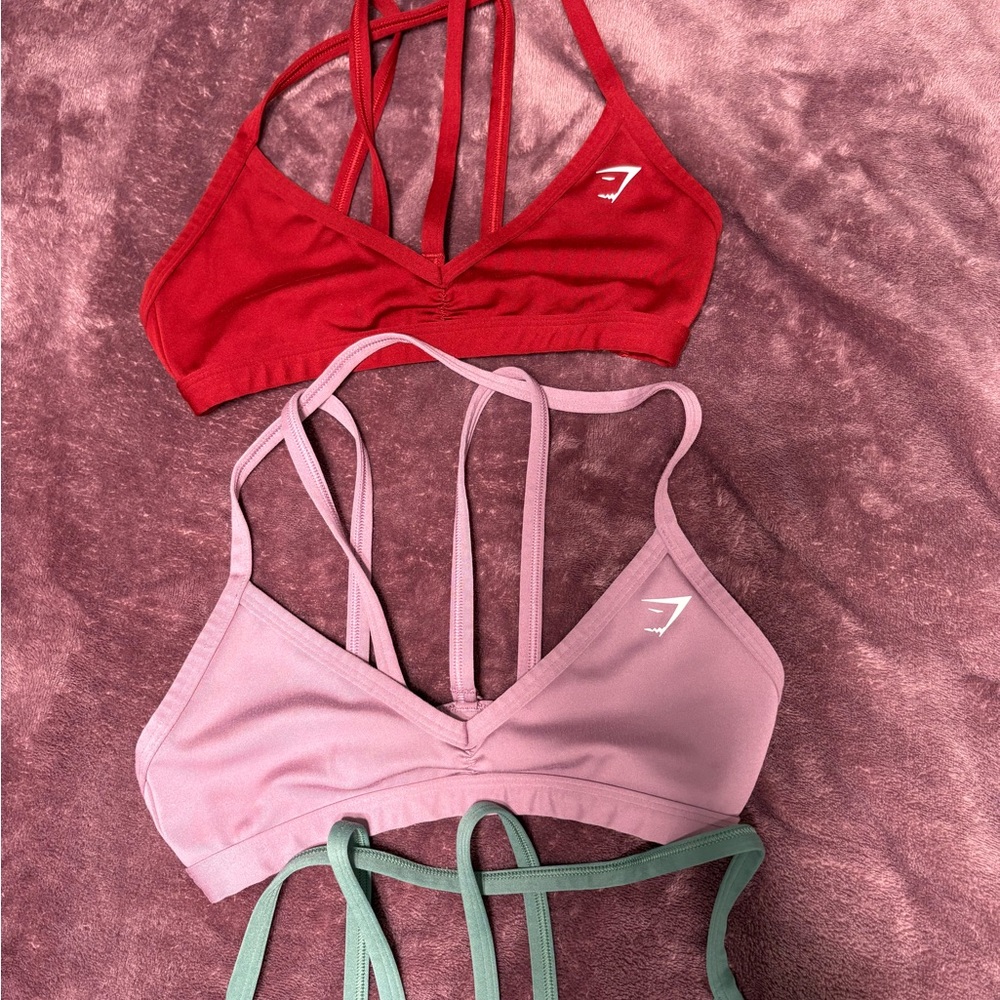 Gymshark Strappy Sports Bras - Red and Pink